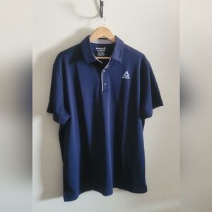 Reebok 3 Button Performance Polo Athletic Top, Men's XL, Navy Blue